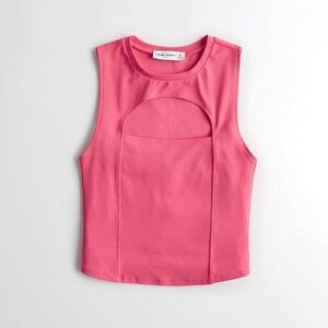 NWT Social Tourist Hollister co pink cut out crop tank size XS